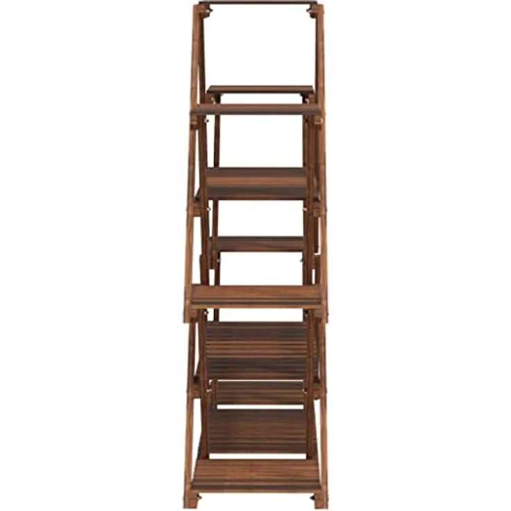 vidaXL Blumenständer, Pflanzständer 110x25x105 cm Karbonisiertes Braun Massivholz Tanne – Bild 6