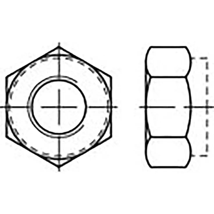 TOOLCRAFT TO-6864708 Sechskantmuttern M10 DIN 985 Edelstahl V4A A4 50St.