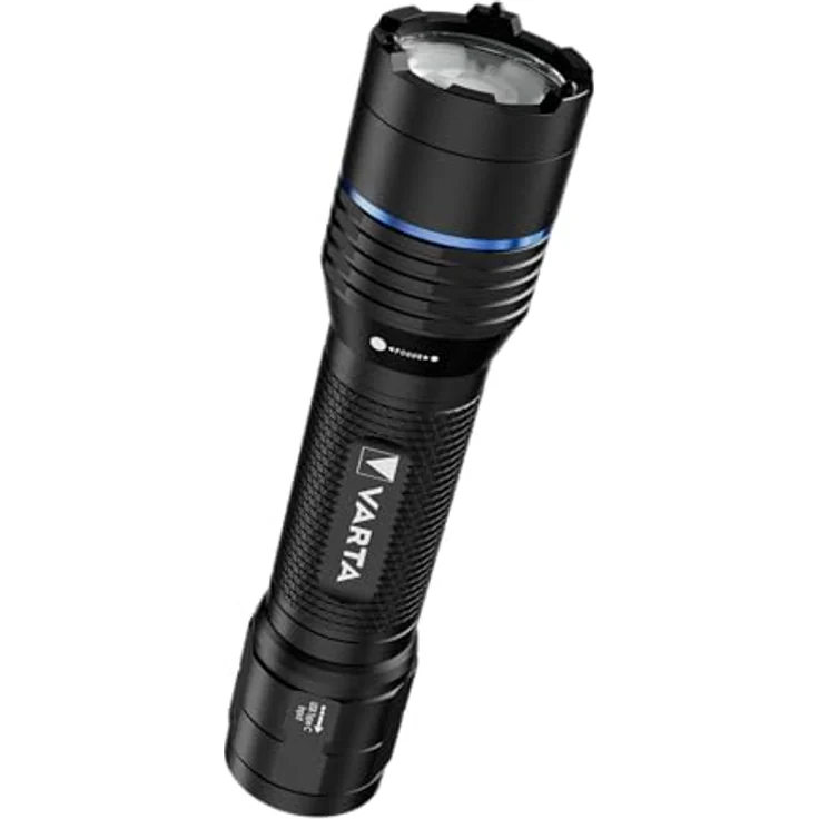 VARTA Night Cutter Pro F20R Tactical, wiederaufladbare Taschenlampe mit 1000 Lumen, Glasbruchfunktion, wasserdicht IP67, Luftfahrtaluminium, inkl. Gürtelholster und Schlüsselband – Bild 1