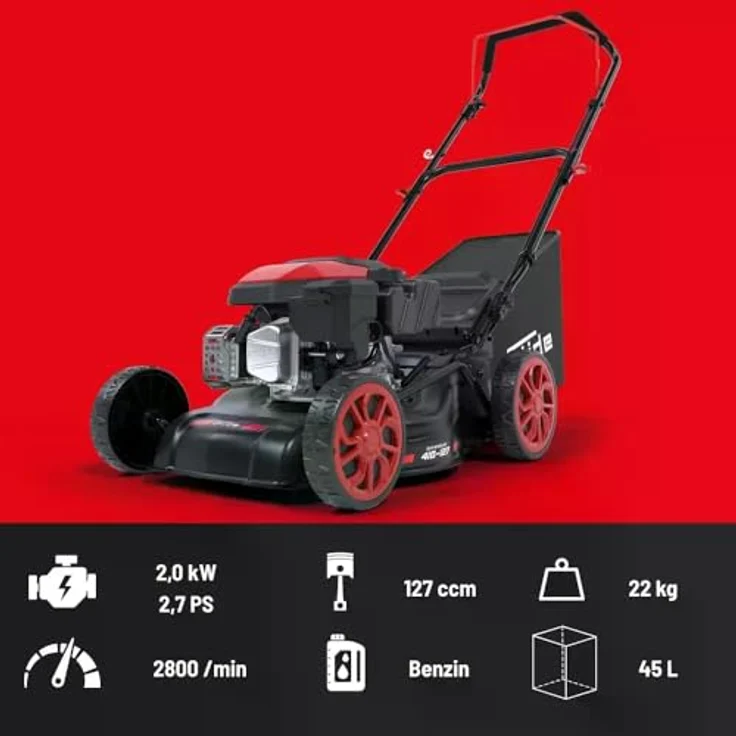 Güde Benzin-Rasenmäher Eco Wheeler EW 410-127, 41 cm Schnittbreite, 4-Takt-Motor, 45 l Fangkorb, zentral verstellbare Schnitthöhe – Bild 8