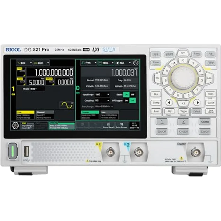 Rigol RIGOL DG821 Pro Funktions-/Arbiträrwellenformgenerator, tragbar, 25MHz, 625Msa/s, 16 Bit, 1 Ausgangskanal, unterstützt mobile Stromversorgung, schwarz – Bild 1