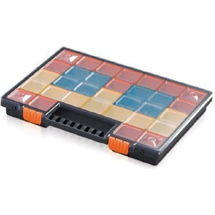 Prosperplast Sortimentsbox mit variabel einsetzbaren Kästchen, sicheres Verwahren, 39,9x30,3x5cm, 0,72kg NORP16-R395