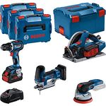 Bosch Professional Combo Kit GSR 18V-90 C + GKT 18V-52 GC + GST 18V-155 SC+ GEX 18V-125 (inkl. 1x Akku ProCORE 4.0Ah, 2x ProCORE Akku 5.5Ah, Ladegerät GAL 1880 CV, in L_BOXX)