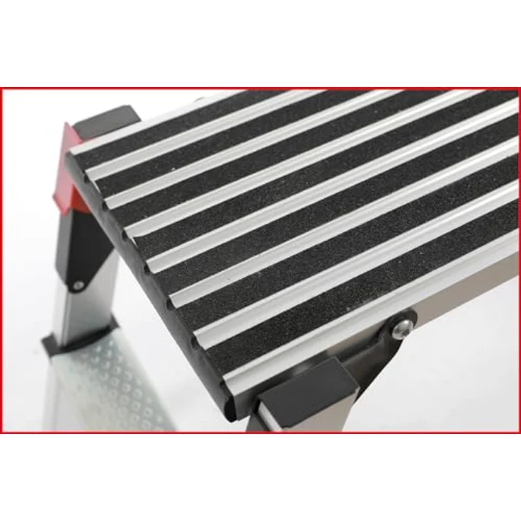 KS Tools Plattformleiter, 127 cm Aluminium-Arbeitsplattform mit rutschfester Oberfläche und Sicherheitsverriegelungen – Bild 9