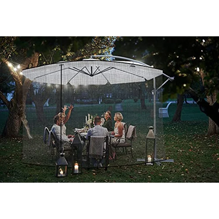 MALATEC Moskitonetz Insektenschutz für Regenschirm, Schwarz, 300 x 260 cm, Spar-Set, 1 St. – Bild 3