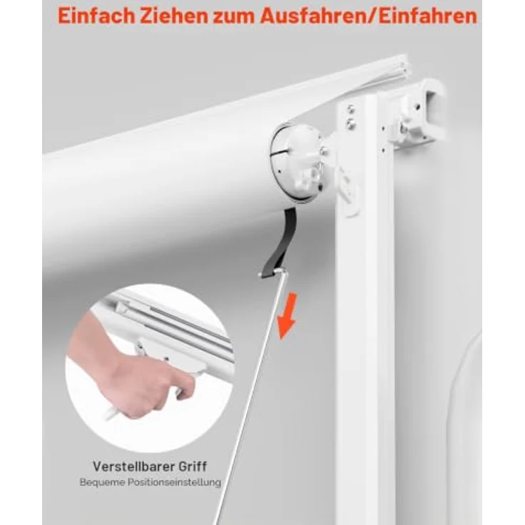 VEVOR Sonnensegel Universal Sichtschutz Wohnmobilmarkise 240 cm, Aluminiumrahmen mit weißer Halterung und blauem Farbverlaufstoff – Bild 4
