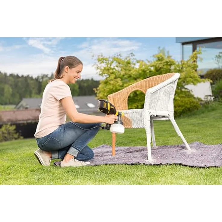 Wagner Farbsprühsystem W 150 Wood & Metal, 300 W, Förderleistung 0,14 l/min, ergonomische Spritzpistole für Holz- und Metallbeschichtungen – Bild 8