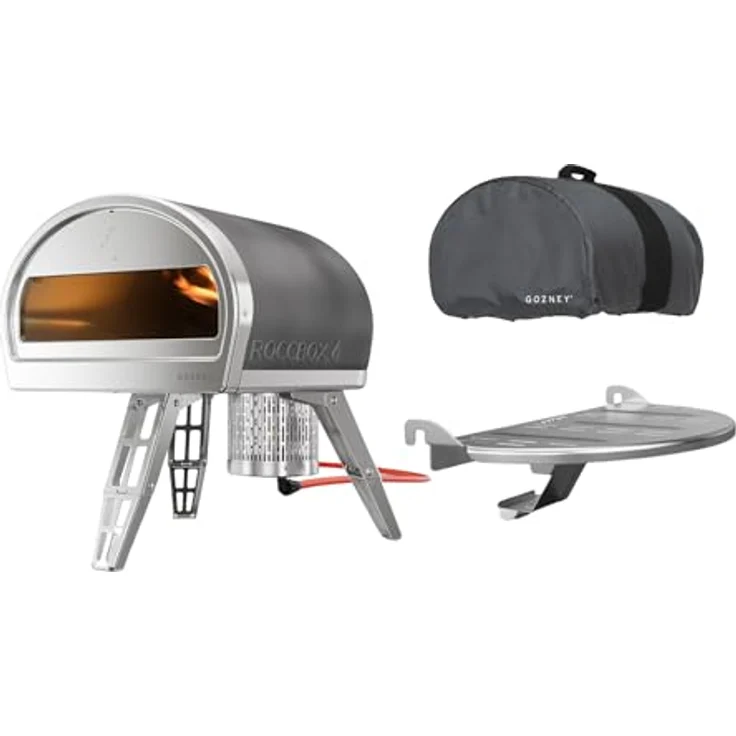 GOZNEY° Roccbox Pizzaofen mit Abdeckhaube und Frontablage, tragbar, 500°C, Gas oder Holz, restauranttauglich – Bild 1