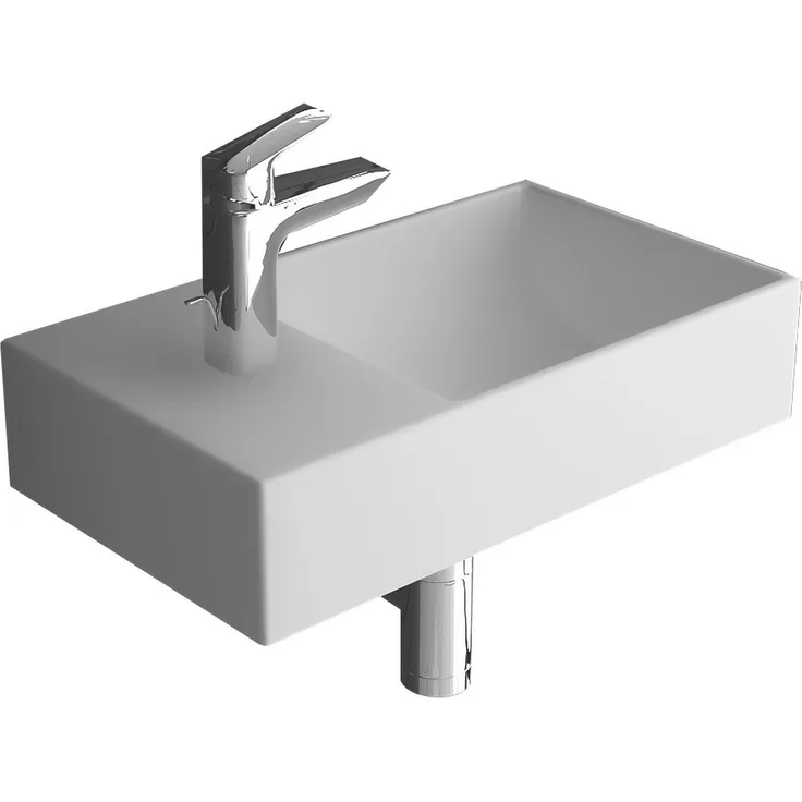 Alpenberger Waschbecken Kleines Bad Spülbecken - Gäste WC Waschbecken aus Keramik (1-tlg., Wash Basin Modern & Platzsparend), Miniwaschbecken - Eckige Waschschale in Weiß - Preisvergleich