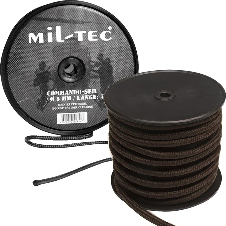 Mil-Tec Militär Commando-Seil auf Rolle Seil, reißfestes Seil in 3 Stärken und verschiedenen Farben