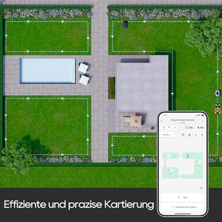Dreame Intelligent Mähroboter A1, Rasenmäher Roboter, App-Steuerung, OmniSense-Technologie, Intuitives Bereichsmanagement, Intelligente Hindernisvermeidung – Bild 3
