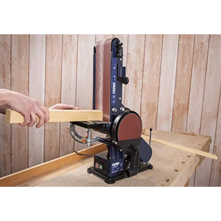 FERM Bandschleifmaschine ? 350W ? 150mm - einschl. 2 Schleifbänder (P80 & P120) und 2 Schleifscheiben (P80 & P120) – Bild 5