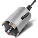 Diamant Dosensenker Ø 68 mm / M16 / Seitenschlitz / 90mm Nutzlänge inkl. SDS Plus Aufnahme und Bohrer - Amboss Silver Force Premium für Mauerwerk, Ziegel, Putz, abrasive Materialien