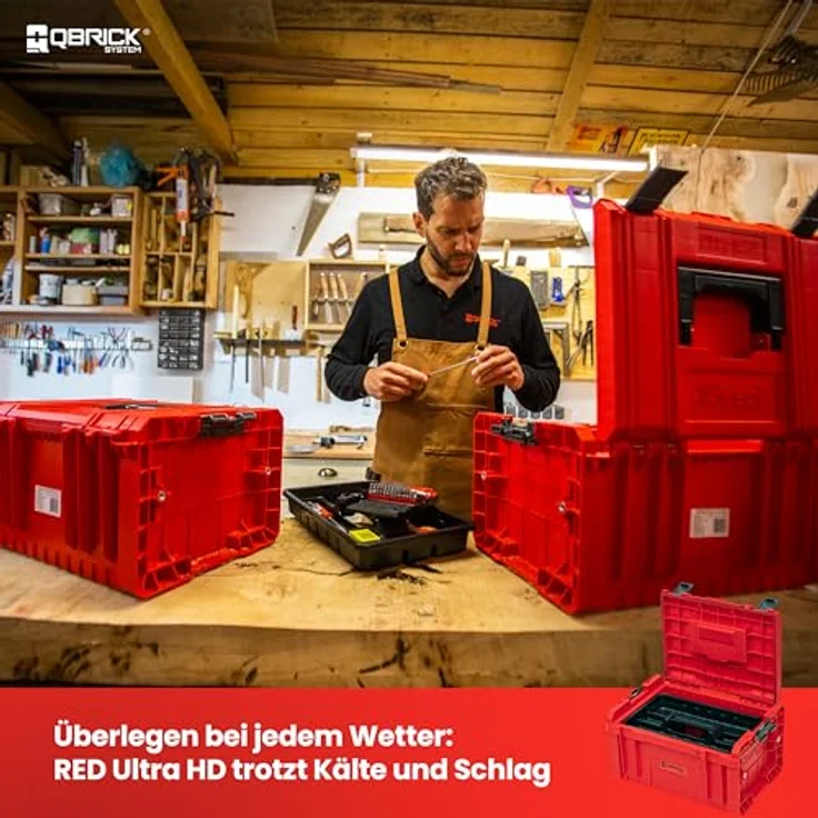 QBRICK System Werkzeugkoffer Qbrick System PRO Toolbox 2.0 RED ULTRA HD Custom 450x260x240mm IP54, Rot – Bild 2