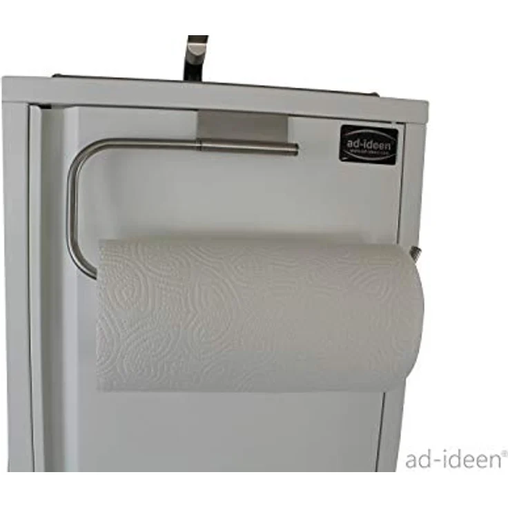 ad-ideen Mobiles Handwaschbecken 230V, Edelstahl-Spüle mit Automatikwasserhahn, Creme Weiß, inkl. Wasserkanister und Papierrollenhalter – Bild 2