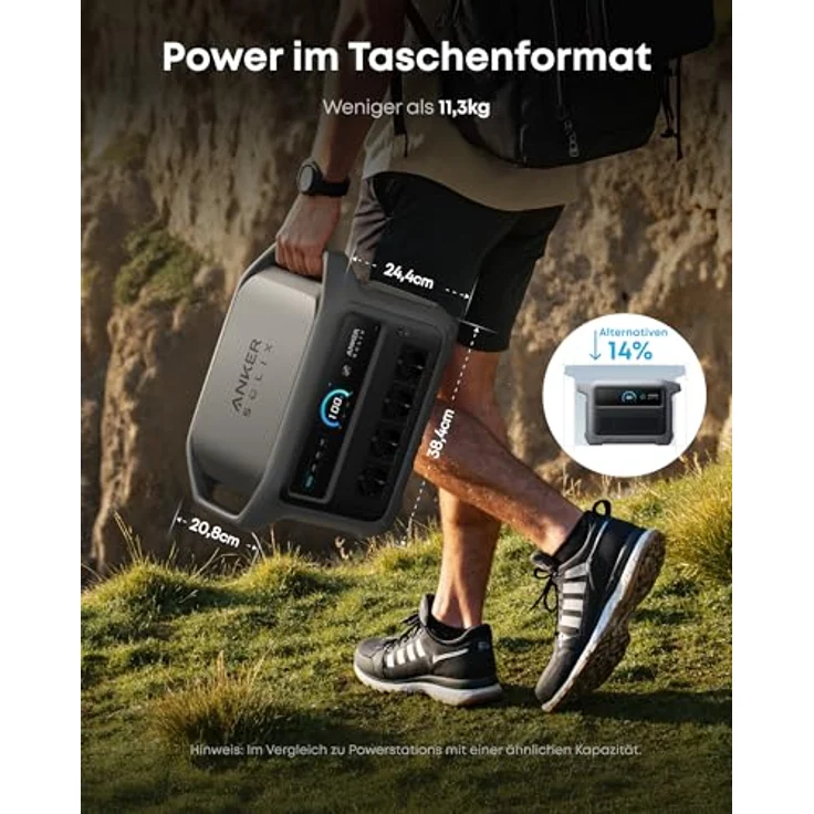 Anker SOLIX C1000 Gen 2 Tragbare Powerstation, 2.000W Solargenerator, 1.024Wh LiFePO₄-Akku, 49 Min schnelles Laden, 10 Jahre Lebensdauer, kompakt und mobil – Bild 4