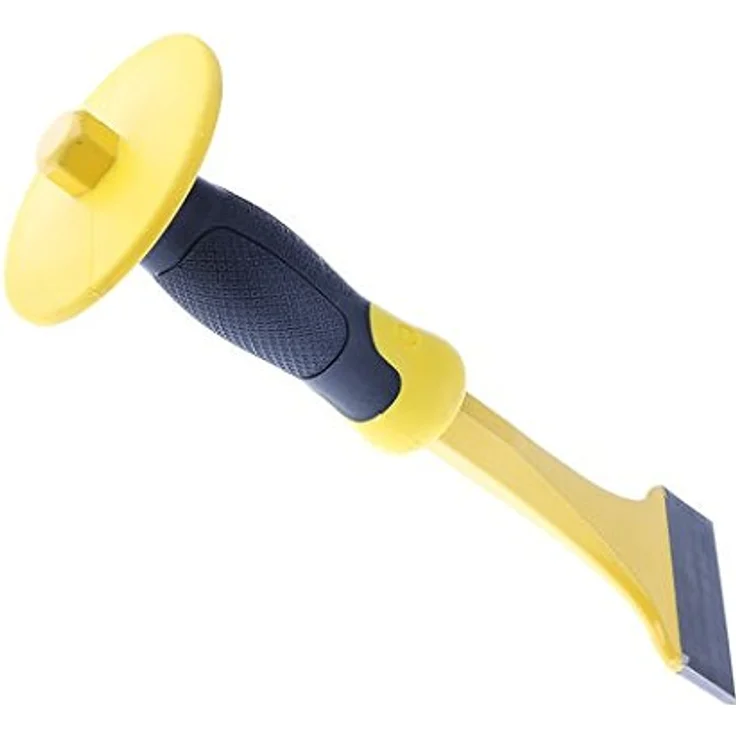 Stanley FatMax Fliesenmeißel 4-18-331 – Handlicher, starker Meißel aus Chrom-Vanadium-Stahl mit Handschutz zum Schneiden, Stemmen & Entfernen von Bodenbelägen – Klingenbreite: 75mm, Gelb – Bild 2