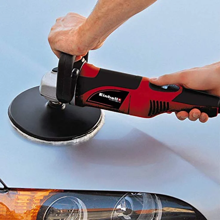 Einhell Winkelpolierer CC-PO 1100-1 E (1.100 W, 1.000-3.500 min-1 Drehzahl, 180mm Scheiben-ø, Soft Start, Spindelarretierung, umfangreiches Zubehör) – Bild 4