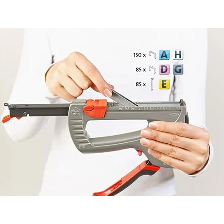NOVUS Nagler Novus Tools J-29 030-0467 Handtacker Klammernlänge 6 - 14 mm, Zink-Druckguss-Gehäuse, Feindraht und Flachdrahtklammern, ergonomischer Softgrip-Hebel – Bild 5