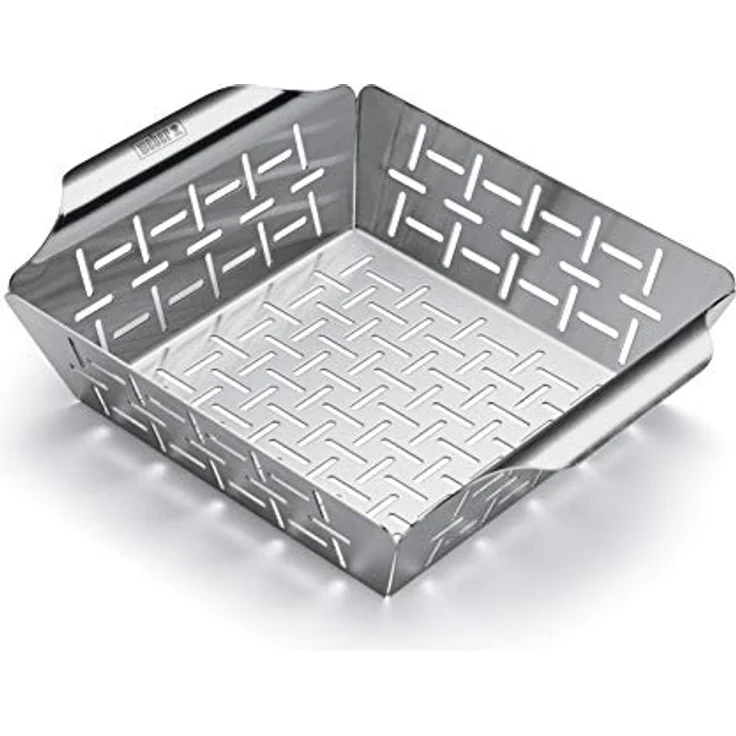 Weber 6481 Deluxe Gem sekorb 19x24 cm, Grillkorb, f r Fisch, Fleisch und Gem se, aus Edelstahl - Preisvergleich – Bild 2