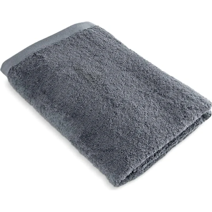 Herzbach Home Saunatuch Anthrazit, 80x200 cm, 100% Premium-Baumwolle, 550 gsm, stylisches Design, saugfähig und weich – Bild 2