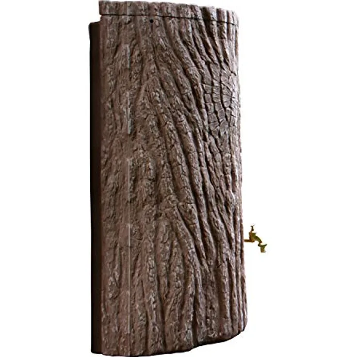 Prosperplast Regentonne Evergreen Lite 300 Liter braun, UV- und witterungsbeständig, kindersicherer Deckel, Messinggewinde