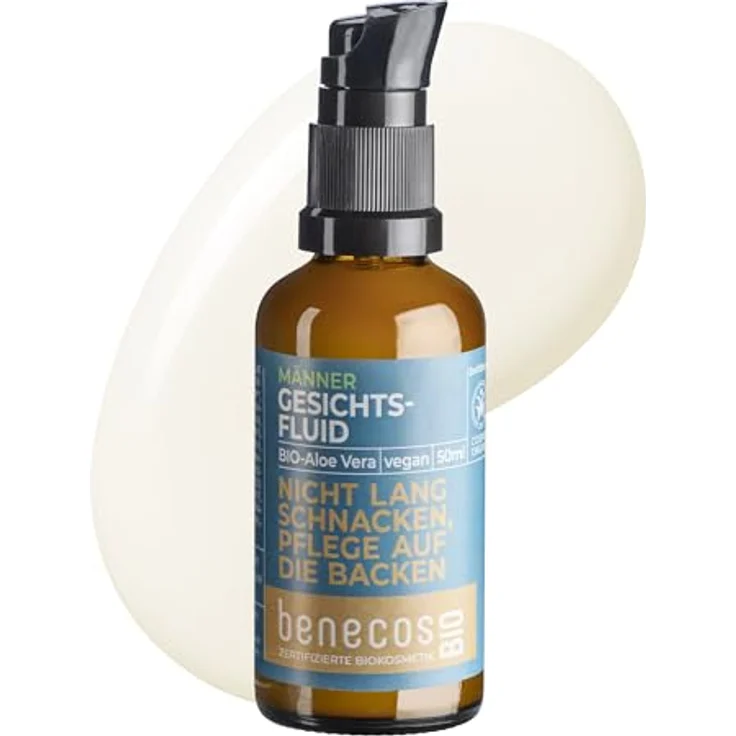 BenecosBIO Gesichtsfluid für Männerhaut, mit Bio-Aloe Vera & Bio-Hanfsamenöl, 50 ml, dermatologisch getestet, vegan, zertifizierte Naturkosmetik – Bild 1