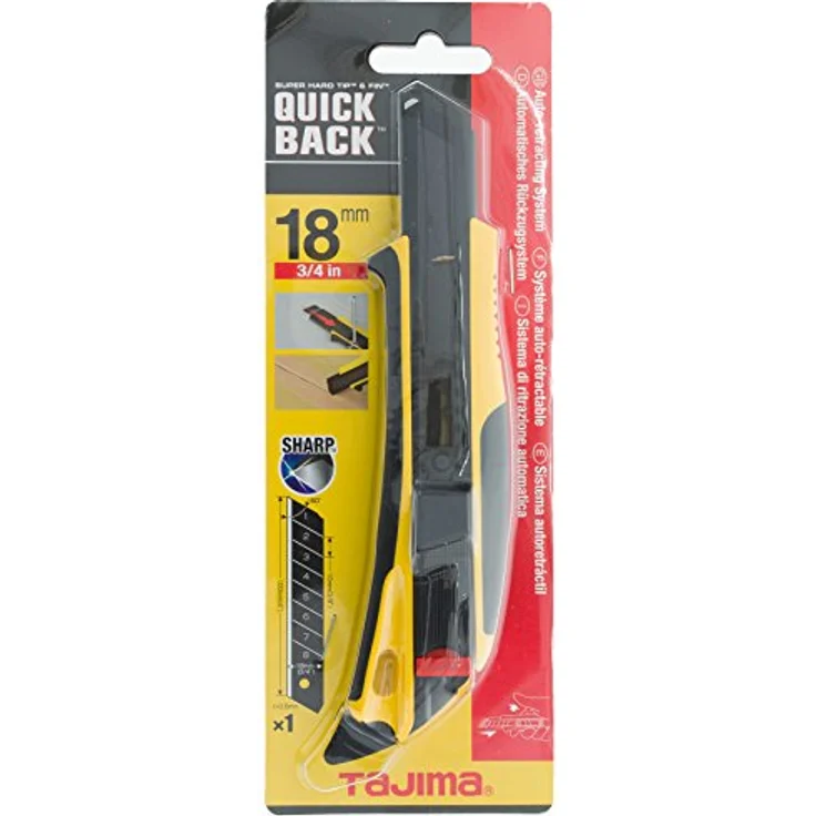 Tajima Quick Back Driver Cutter Automatischer Rückzug der Klinge, 1 Stück, TAJ-11593, Mehrfarbig, 18 mm – Bild 4