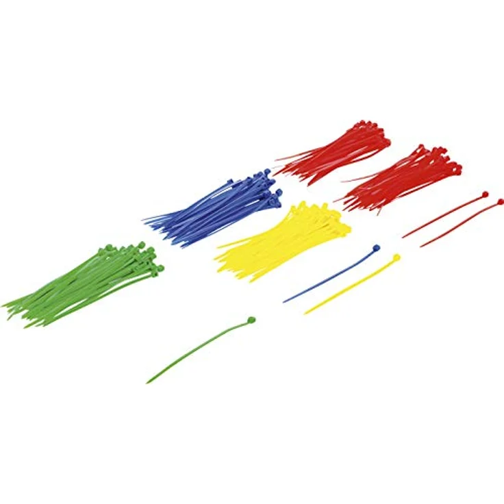 BGS Diy 80875 | Kabelbinder-Sortiment | 200-tlg. | farbig | 2,4 x 100 mm | Set | Nylon – Bild 1