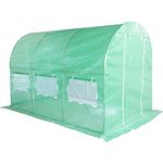 PLANTASIA Foliengewächshaus Folientunnel 200 x 300 cm, mit 6 Seitenfenster, Treibhaus UV-beständig