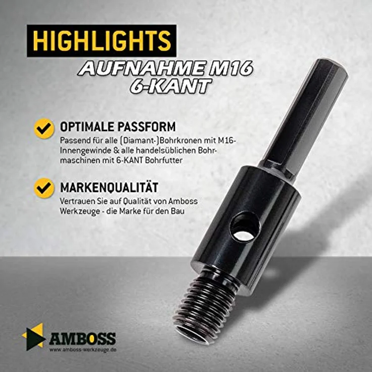 6kant Aufnahme für M16 Gewinde (Dosensenker) – Bild 2