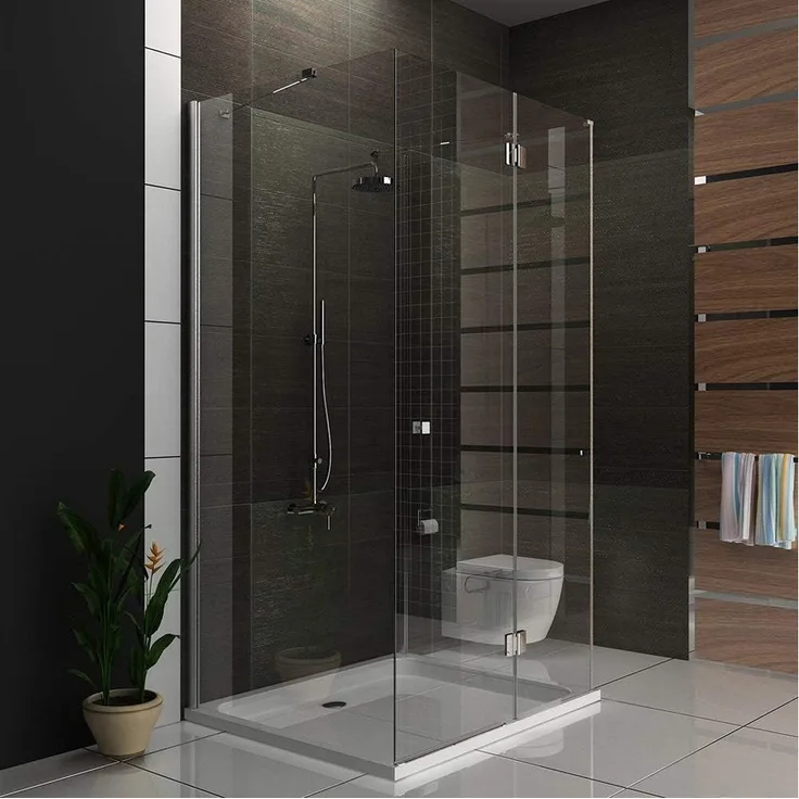 Alpenberger Eckdusche U-Form Duschkabine - 3 Seitig Duschabtrennung, BxT: 120x100 cm, ESG Sicherheitsglas, Antikalk Nano Beschichtung