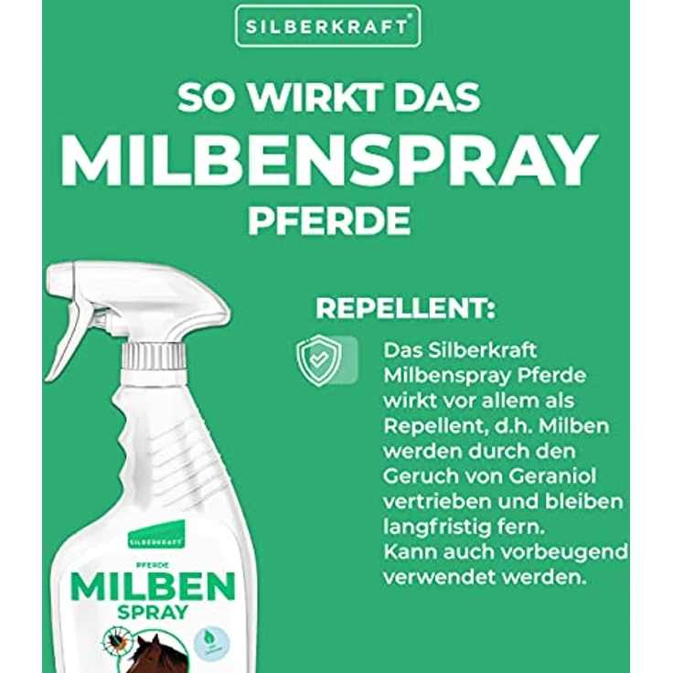 Silberkraft Milbenspray Pferde 500 ml, zuverlässiger Milbenschutz für Pferde, treibgasfreies Anti-Milben-Mittel – Bild 3