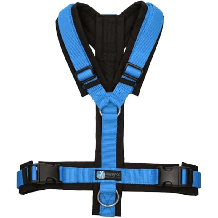 anny-x Anny·x Fun Hundegeschirr, Verstellbar, Schwarz-Blau, S, Hochbelastbares Cordura-Gewebe mit Robustem Design und Optimierter Druckverteilung – Bild 2