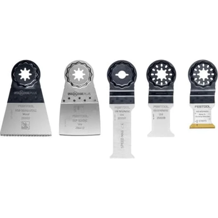 Festool Oszillierer-Sägeblatt-Set OSC-SORT/5, 5-teiliges Set für Holz, Metall und abrasive Materialien mit werkzeuglosem Sägeblattwechsel – Bild 1