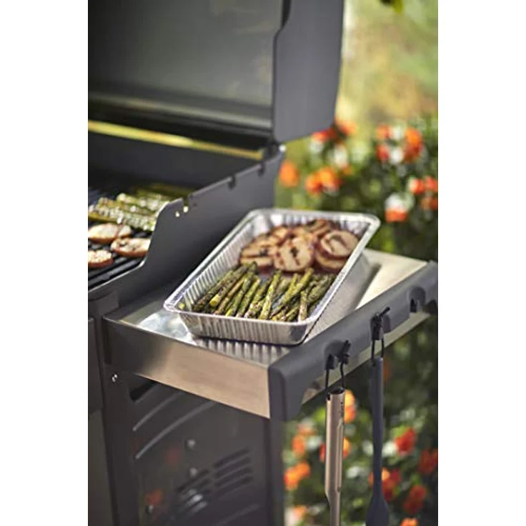 Weber 6454 Alu-Tropfschalen 22 x 42 cm, 5 Stck, Einwegschalen, Fettauffangschalen – Bild 4