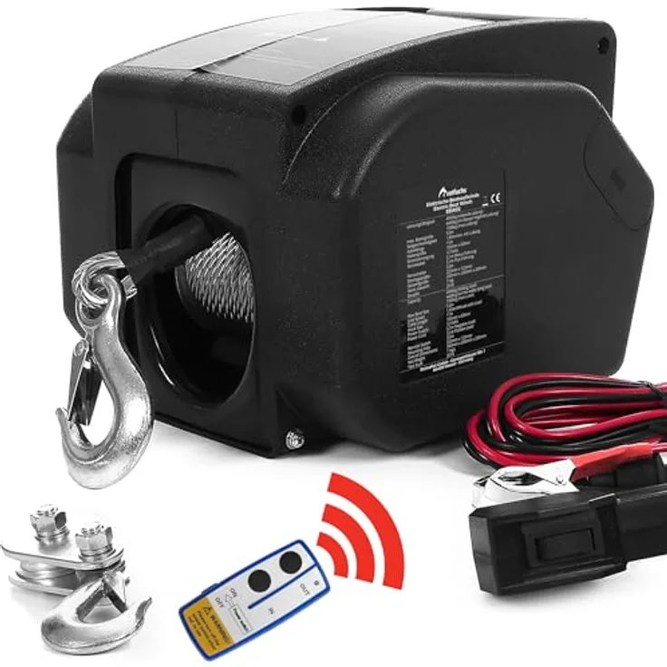 ROTFUCHS Elektrische Seilwinde 12v für Bootstrailer mit Funkfernbedienung – 4990 Kg Zugkraft, Bootswinde elektrisch, Winde Seilzug Stahlseil - Preisvergleich