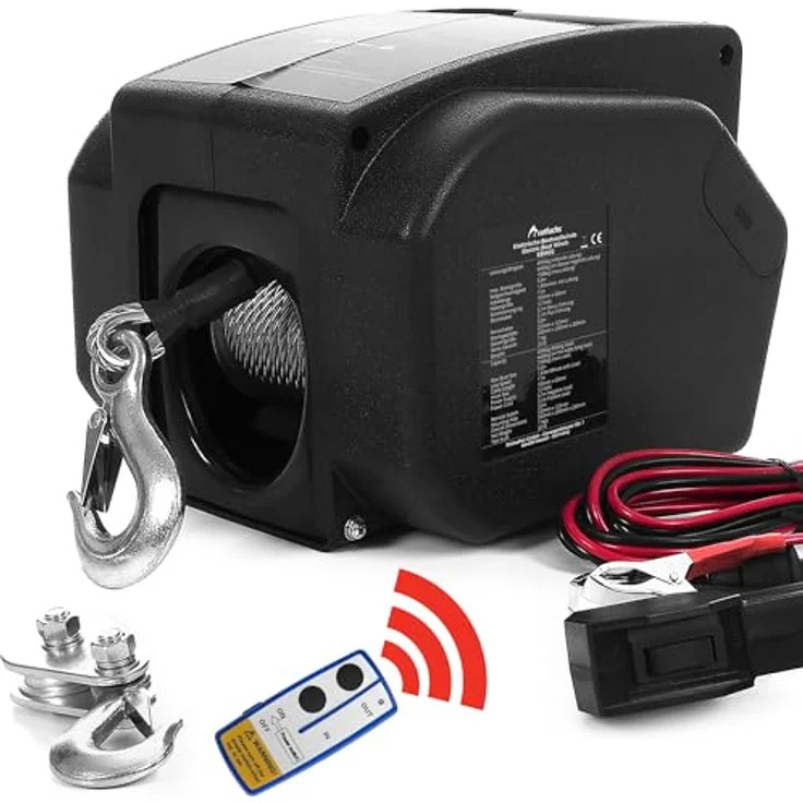 ROTFUCHS Elektrische Seilwinde 12v für Bootstrailer mit Funkfernbedienung – 4990 Kg Zugkraft, Bootswinde elektrisch, Winde Seilzug Stahlseil - Preisvergleich – Bild 1