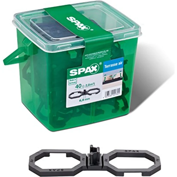 Spax Abstandhalter Air, 40 Stk. Kunststoff, 6,5 mm Stärke für optimale Terrassenbelüftung – Bild 1