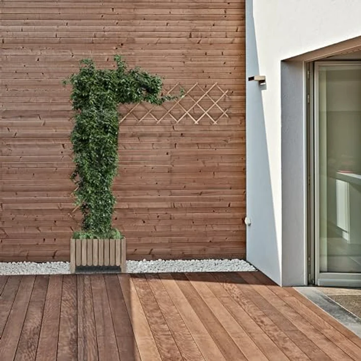 Relaxdays Rankgitter, ausziehbar, 3er Set, Rankhilfe Kletterpflanzen, 180x60 cm, Garten, Balkon & Terrasse, Holz, braun - Preisvergleich – Bild 5