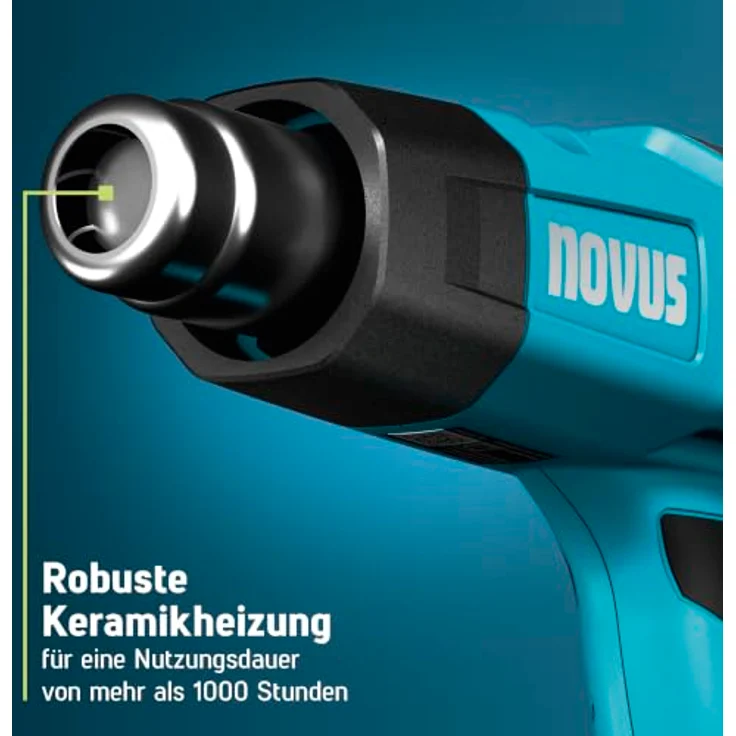 NOVUS TOOLS Heißluftpistole H-550, stufenlos einstellbar von 50–650°C, Keramikheizung mit LCD-Anzeige und Programmspeicher – Bild 4