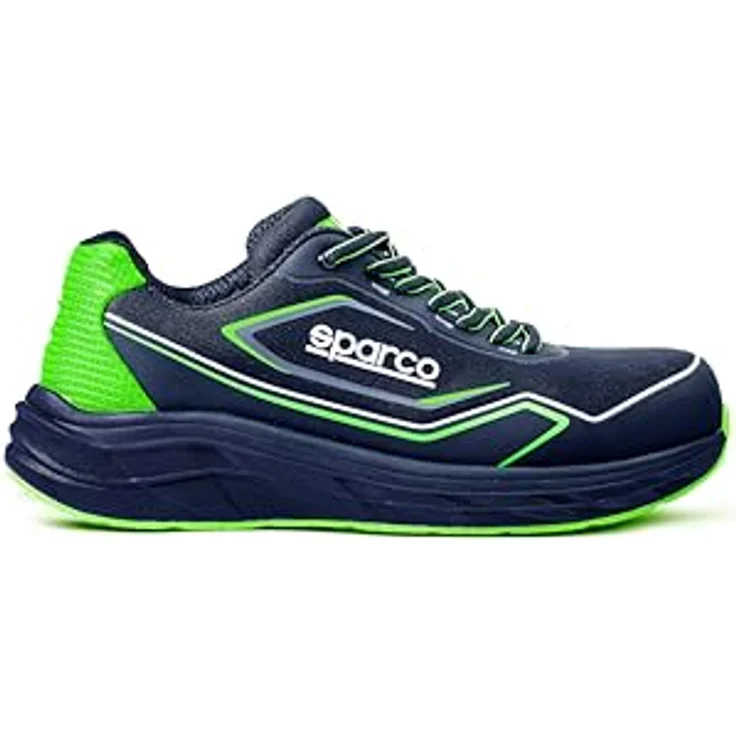 Sparco Impulse Willen Sicherheitsschuhe ESD S1PS SR FO, marineblau/fluogrün, Größe 39, atmungsaktives 3D-Gewebe, anti-perforiert, rutschfeste Nitrilgummisohle – Bild 2