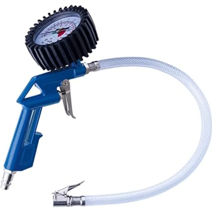 Scheppach 7906100723 8-teiliges Druckluft-Werkzeug-Set, + Farbspritzpistole, Sprüh- und Reinigungspistole, Reifenfüllmessgerät, Ausblaspistole, Spiralschlauch und Düsen – Bild 4