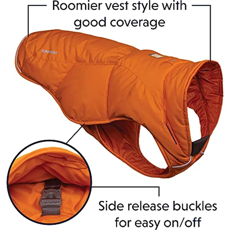 RUFFWEAR Quinzee Jacket, Verpackbarer, Isolierter Wintermantel für Hunde, Medium, Campfire Orange – Bild 4