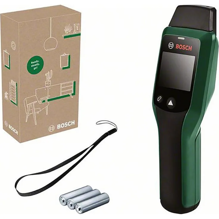 Bosch Home & Garden Feuchtigkeitsmesser Holzfeuchtigkeitsmesser eCommerce-Karton, LED-Ampel, Selbsttest, UniversalHumid, Armband