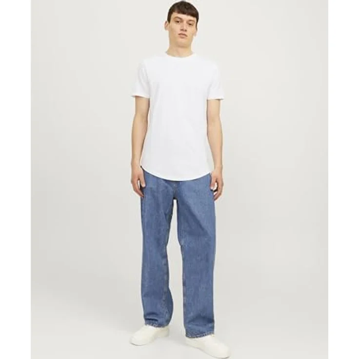 Jack & Jones Herren Basic Shirt, regulär geschnitten, Schwarz-Weiß, Größe XL – Bild 3