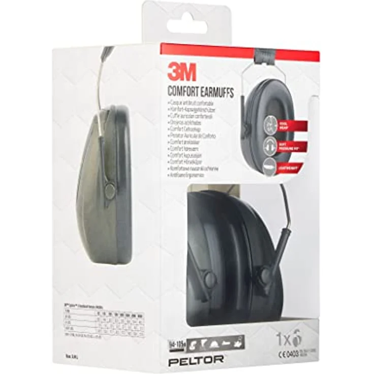 3M Peltor Optime II Komfort-Kapselgehörschutz H520A, 1 pro Packung (94 – 105 dB), H520AC1, Schwarz – Bild 3