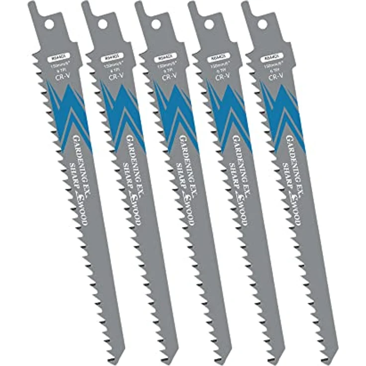 EZARC Säbelsägeblätter Set R644GS, 5-tlg. Holzschnitt, 150mm, 6TPI, langlebig und universal einsetzbar – Bild 1