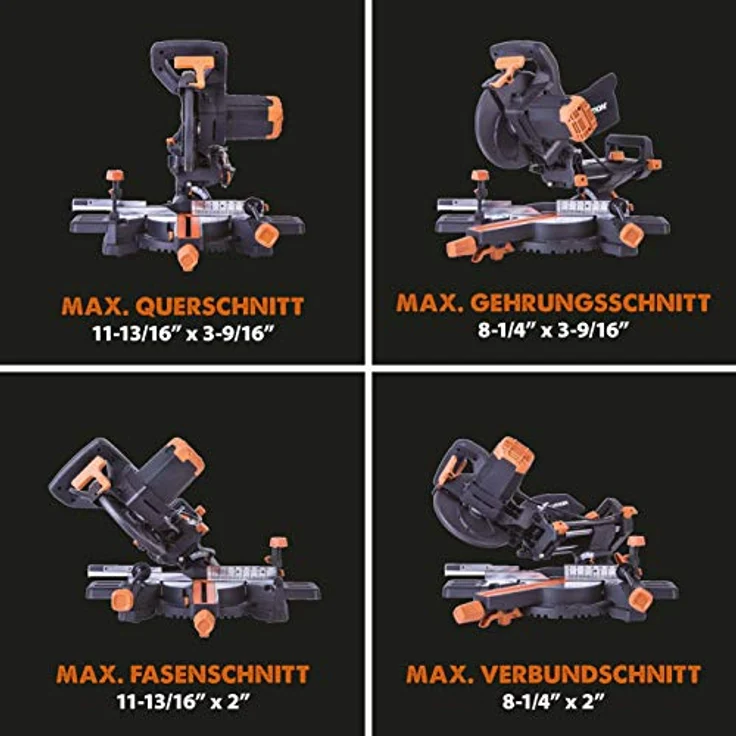 Evolution Power Tools - R210SMS-300+ Mehrzweck-Gleit-Gehrungssäge mit Plus Pack, 210 mm (230 V) – Bild 11