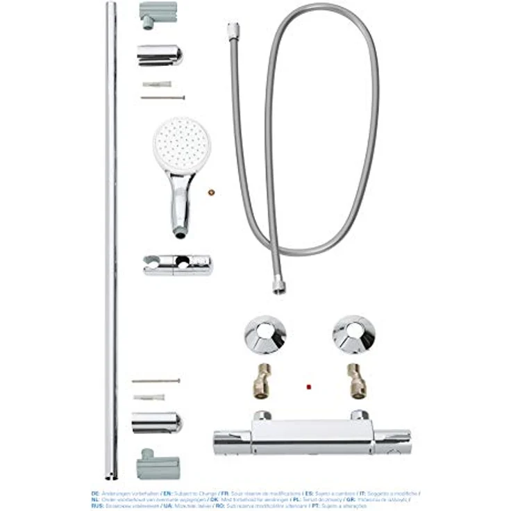 Grohe Grohtherm 800 | Brause- und Duschsystem - Thermostat -Brausebatterie | Inklusive Brausegarnitur | Schutz vor Hautverbrennungen bei 38 °C und 43 °C | Chrom | 34566001, 900 mm – Bild 5